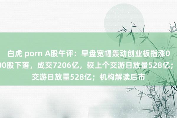 白虎 porn A股午评：早盘宽幅轰动创业板指涨0.64%，超3600股下落，成交7206亿，较上个交游日放量528亿；机构解读后市