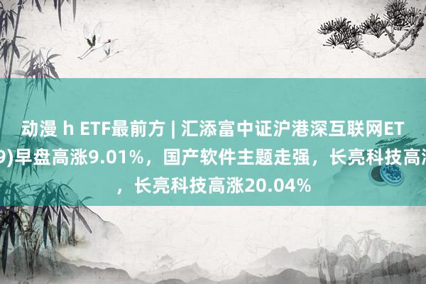 动漫 h ETF最前方 | 汇添富中证沪港深互联网ETF(159729)早盘高涨9.01%，国产软件主题走强，长亮科技高涨20.04%