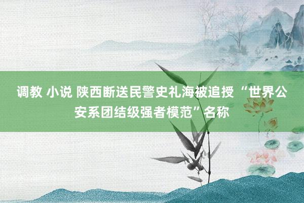 调教 小说 陕西断送民警史礼海被追授 “世界公安系团结级强者模范”名称