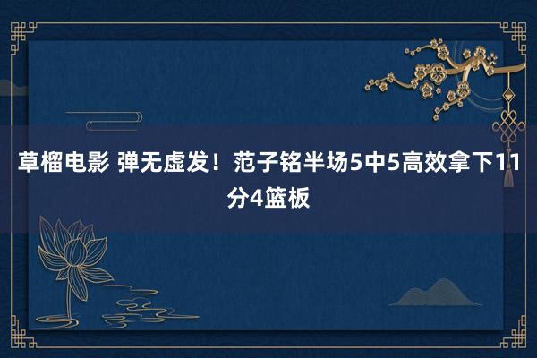 草榴电影 弹无虚发！范子铭半场5中5高效拿下11分4篮板