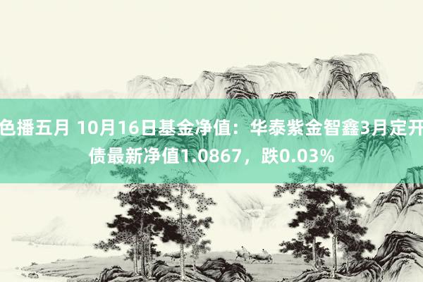 色播五月 10月16日基金净值：华泰紫金智鑫3月定开债最新净值1.0867，跌0.03%