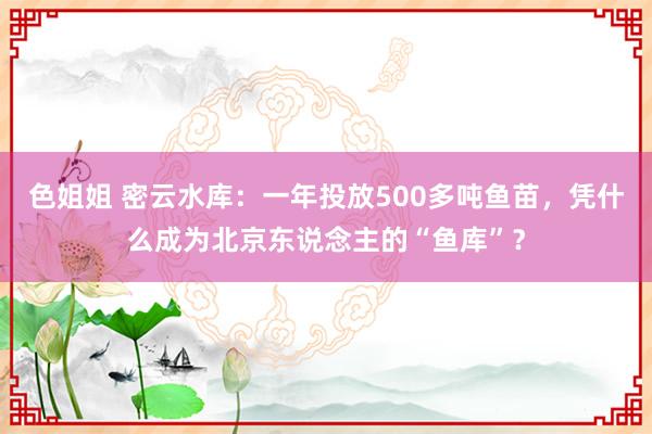 色姐姐 密云水库：一年投放500多吨鱼苗，凭什么成为北京东说念主的“鱼库”？