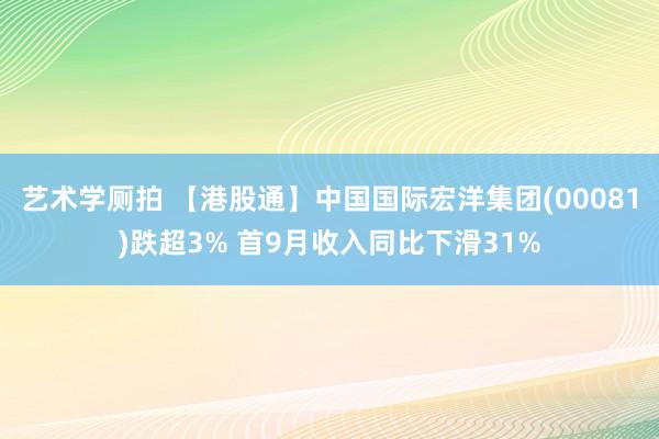 艺术学厕拍 【港股通】中国国际宏洋集团(00081)跌超3% 首9月收入同比下滑31%