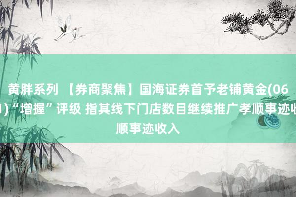 黄胖系列 【券商聚焦】国海证券首予老铺黄金(06181)“增握”评级 指其线下门店数目继续推广孝顺事迹收入