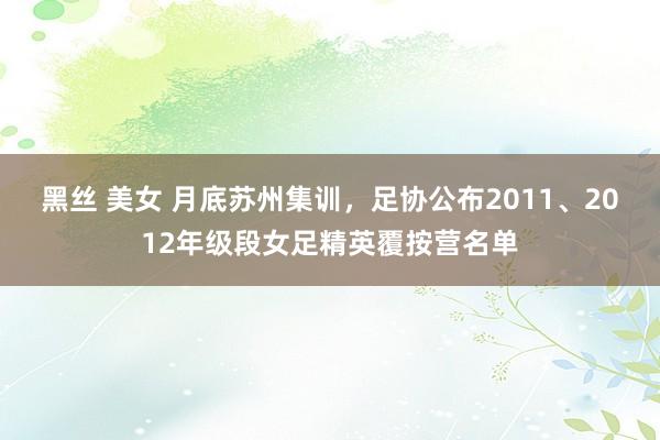 黑丝 美女 月底苏州集训，足协公布2011、2012年级段女足精英覆按营名单