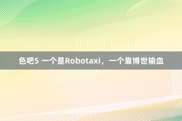 色吧5 一个是Robotaxi，一个靠博世输血