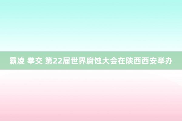 霸凌 拳交 第22届世界腐蚀大会在陕西西安举办