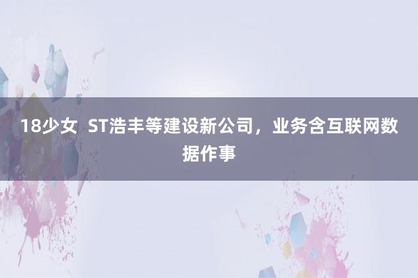 18少女  ST浩丰等建设新公司，业务含互联网数据作事