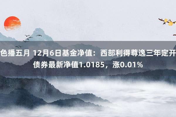 色播五月 12月6日基金净值：西部利得尊逸三年定开债券最新净值1.0185，涨0.01%