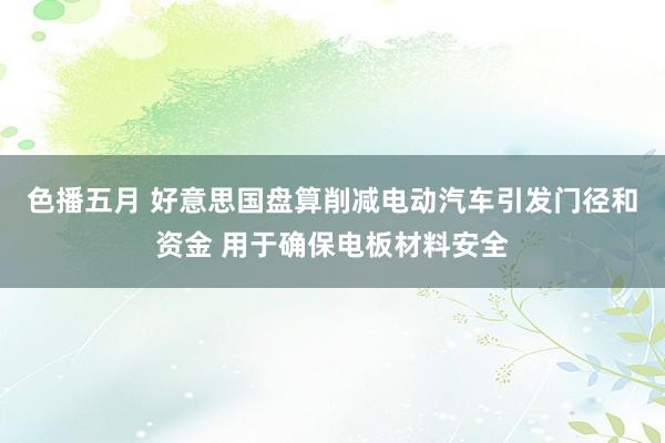 色播五月 好意思国盘算削减电动汽车引发门径和资金 用于确保电板材料安全