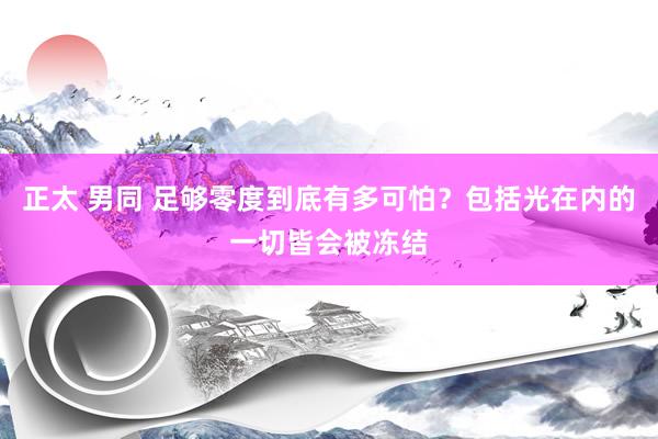 正太 男同 足够零度到底有多可怕？包括光在内的一切皆会被冻结