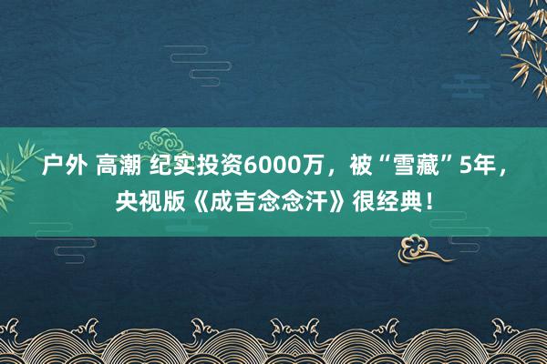 户外 高潮 纪实投资6000万，被“雪藏”5年，央视版《成吉念念汗》很经典！