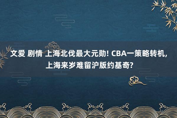 文爱 剧情 上海北伐最大元勋! CBA一策略转机， 上海来岁难留沪版约基奇?