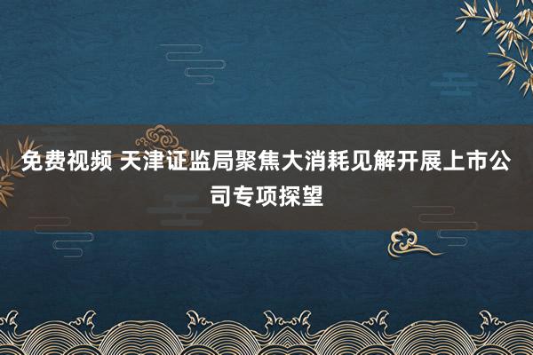 免费视频 天津证监局聚焦大消耗见解开展上市公司专项探望