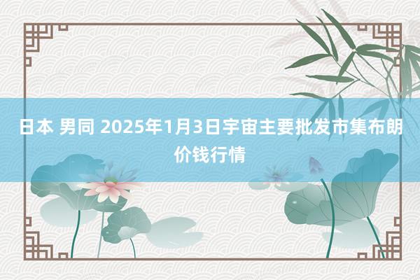 日本 男同 2025年1月3日宇宙主要批发市集布朗价钱行情