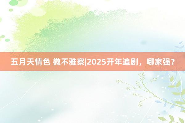 五月天情色 微不雅察|2025开年追剧，哪家强？