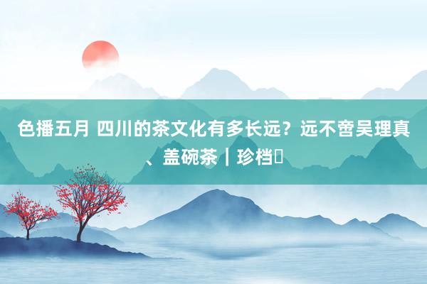 色播五月 四川的茶文化有多长远？远不啻吴理真、盖碗茶｜珍档⑯