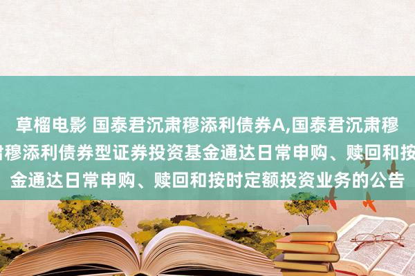 草榴电影 国泰君沉肃穆添利债券A，国泰君沉肃穆添利债券C: 国泰君沉肃穆添利债券型证券投资基金通达日常申购、赎回和按时定额投资业务的公告