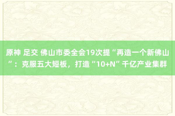 原神 足交 佛山市委全会19次提“再造一个新佛山”：克服五大短板，打造“10+N”千亿产业集群