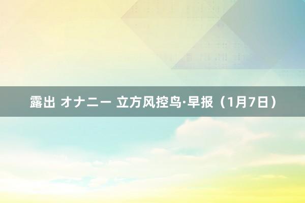 露出 オナニー 立方风控鸟·早报（1月7日）