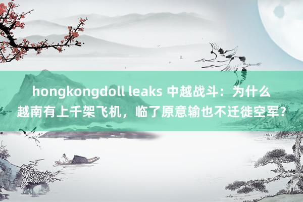 hongkongdoll leaks 中越战斗：为什么越南有上千架飞机，临了原意输也不迁徙空军？