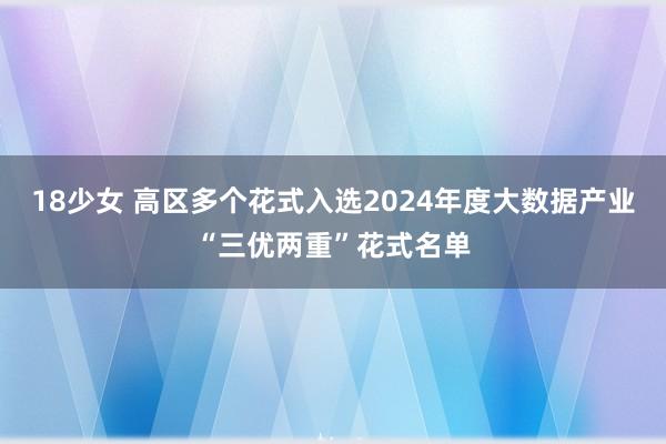 18少女 高区多个花式入选2024年度大数据产业“三优两重”花式名单